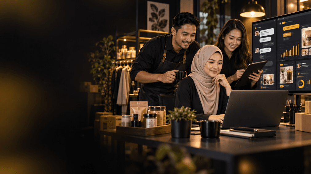 Hippo TechFast team helping a shop owner